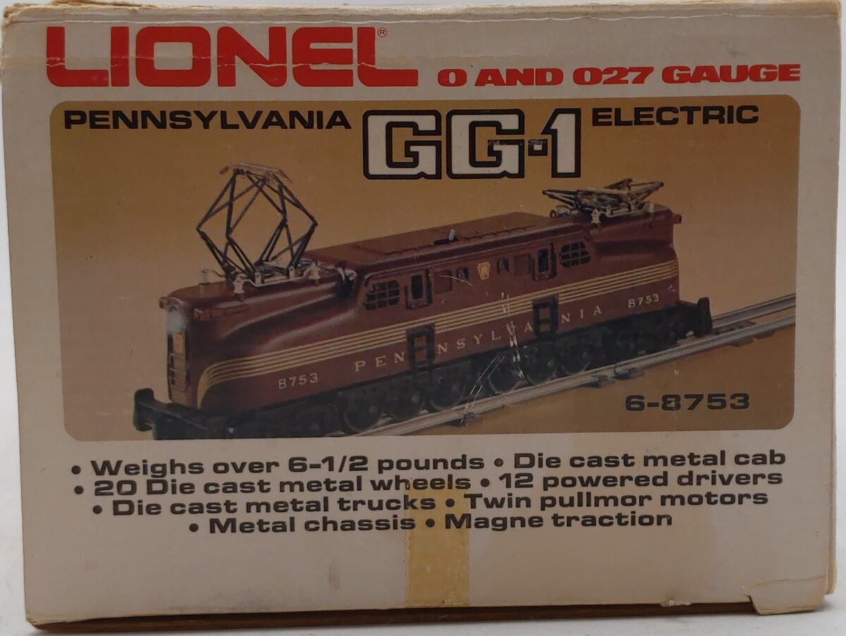 Lionel 6-8753 O Gauge Pennsylvania Railroad GG-1 Electric Locomotive #8753 EX/Box