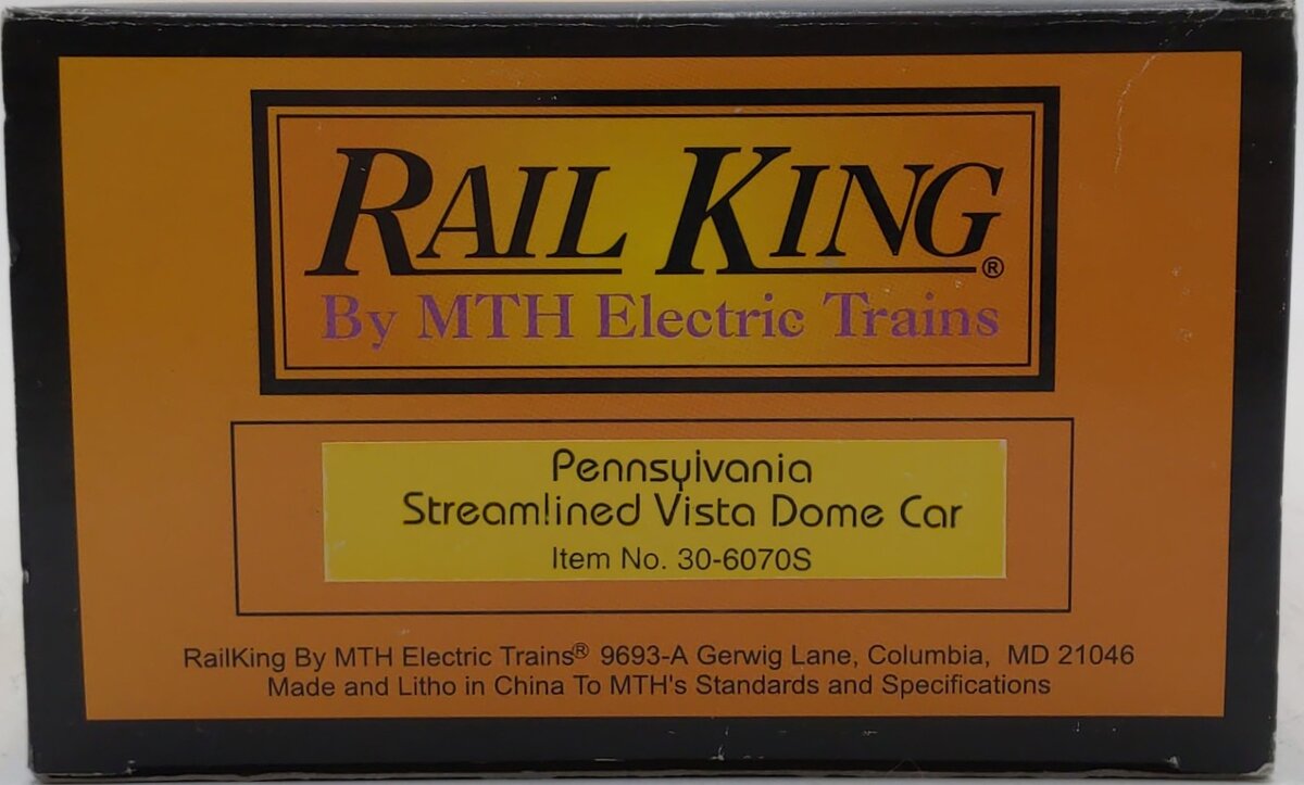 MTH 30-6070S Pennsylvania Streamlined Observation Car #2032 LN/Box