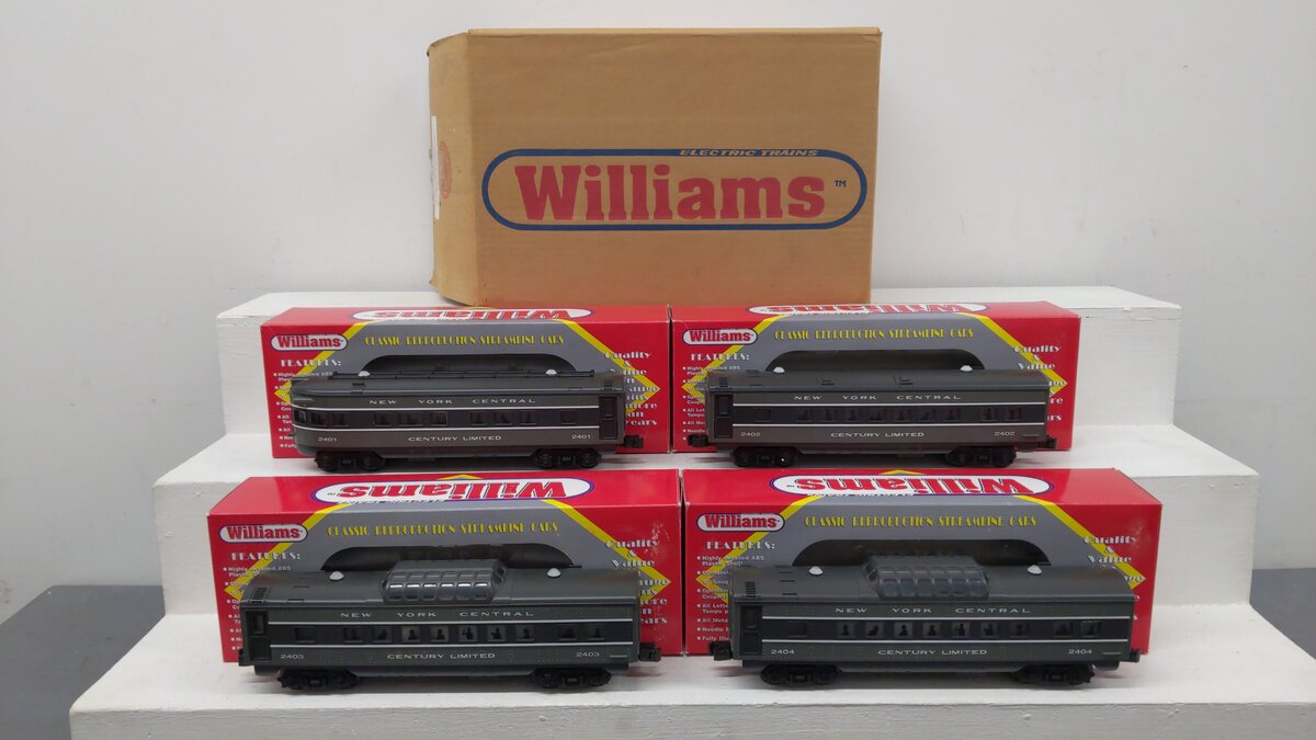 Williams STR-02712 O Gauge O-27 New York Central Streamliner (4 Car Set) EX/Box