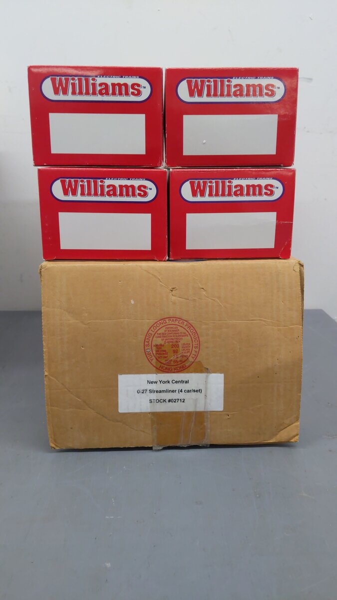 Williams STR-02712 O Gauge O-27 New York Central Streamliner (4 Car Set) EX/Box