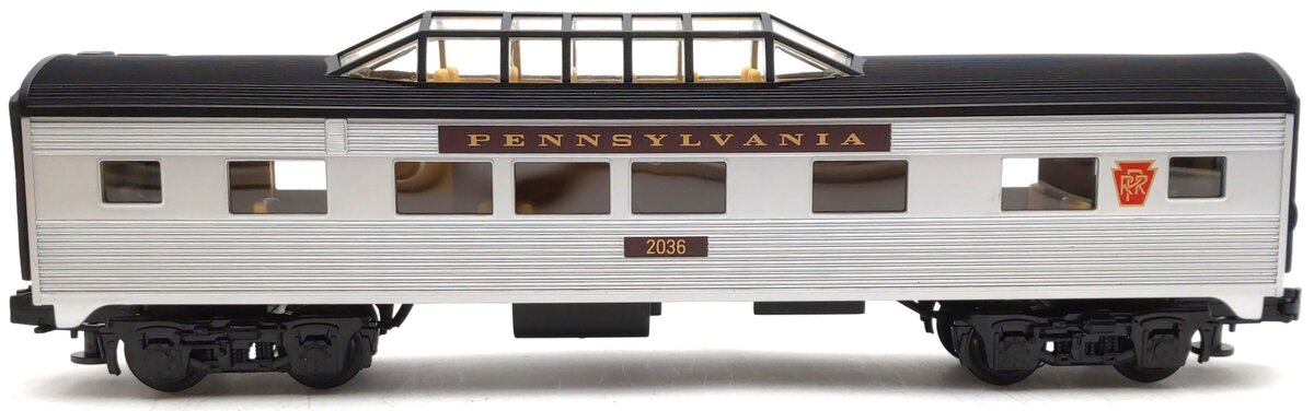 MTH 30-6072 O Gauge Pennsylvania Streamlined Vista Dome Passenger Car #2036 LN/Box
