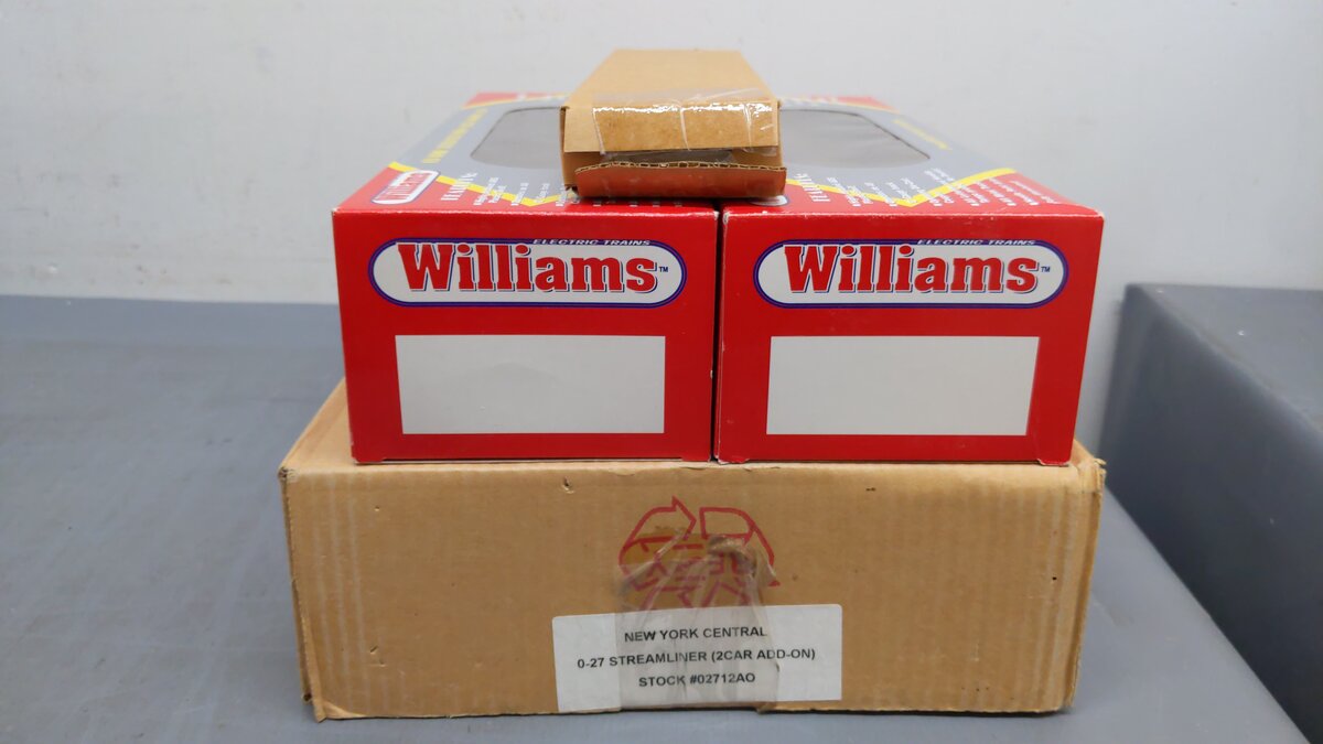 Williams 02712AO O Gauge New York Central 0-27 Streamliner 2 Car Add On EX/Box