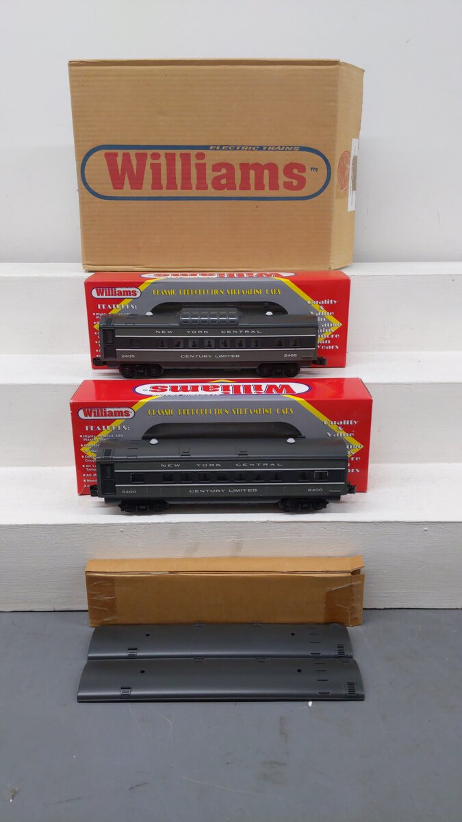Williams 02712AO O Gauge New York Central 0-27 Streamliner 2 Car Add On EX/Box