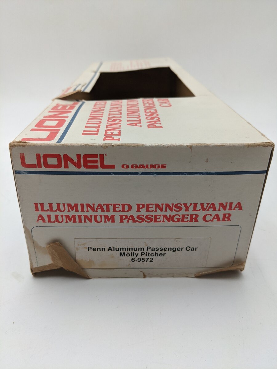 Lionel 6-9572 O Gauge Pennsylvania "Molly Pitcher" Aluminum Coach Passenger Car EX/Box