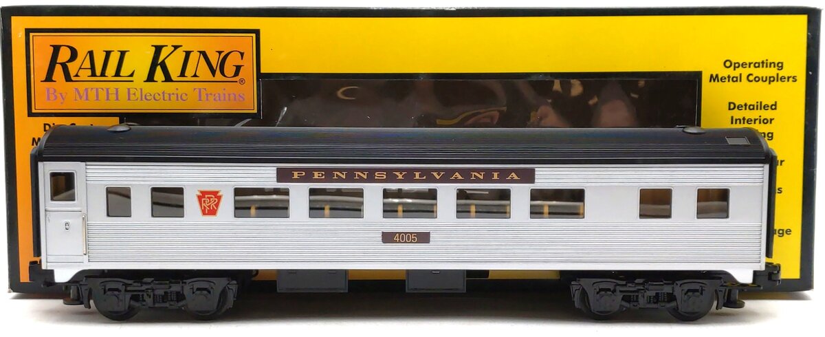 MTH 30-6071 O Gauge Pennsylvania Streamlined Coach Passenger Car #4005 LN/Box