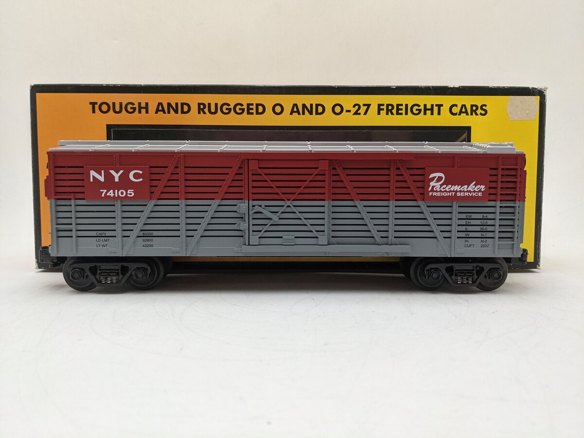 MTH 30-7112 O Gauge New York Central Pacemaker Stock Car #74105 EX/Box