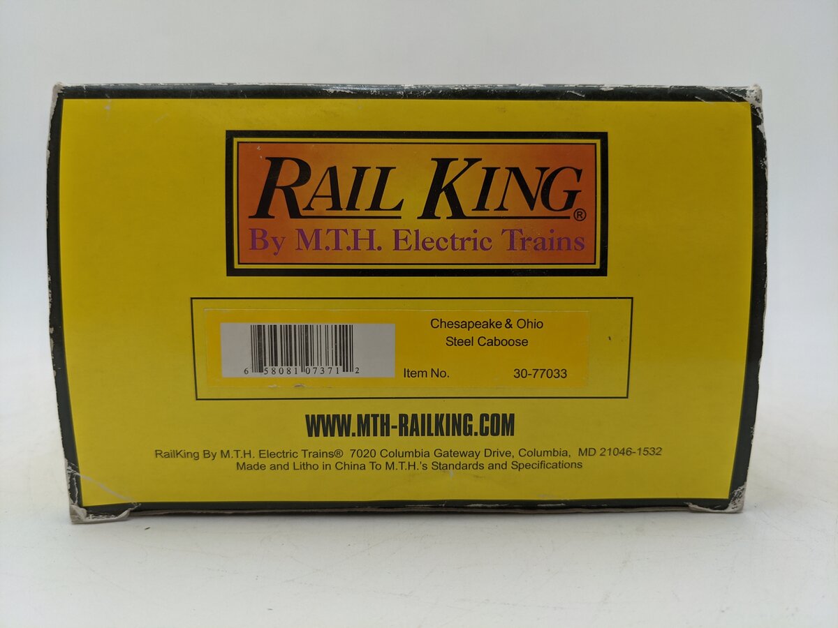 MTH 30-77033 O Gauge Chesapeake & Ohio Steel Caboose #A918 EX/Box