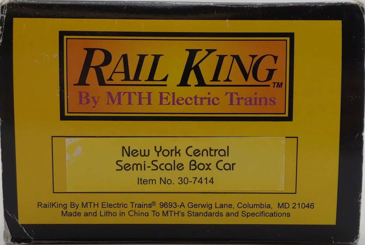 MTH 30-7414 O Gauge New York Central Boxcar #4503 EX/Box