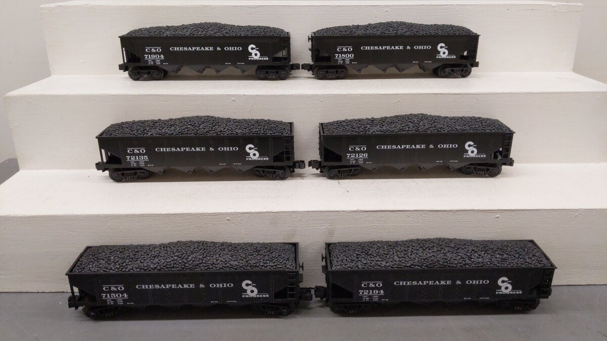 MTH 30-7520 O Chesapeake & Ohio Quad Hopper 6-Car Set EX/Box