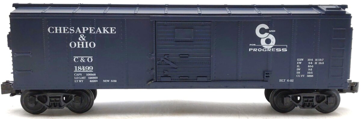MTH 30-7411 O Gauge Chesapeake & Ohio Boxcar #18499 LN/Box
