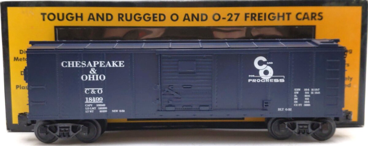 MTH 30-7411 O Gauge Chesapeake & Ohio Boxcar #18499 LN/Box