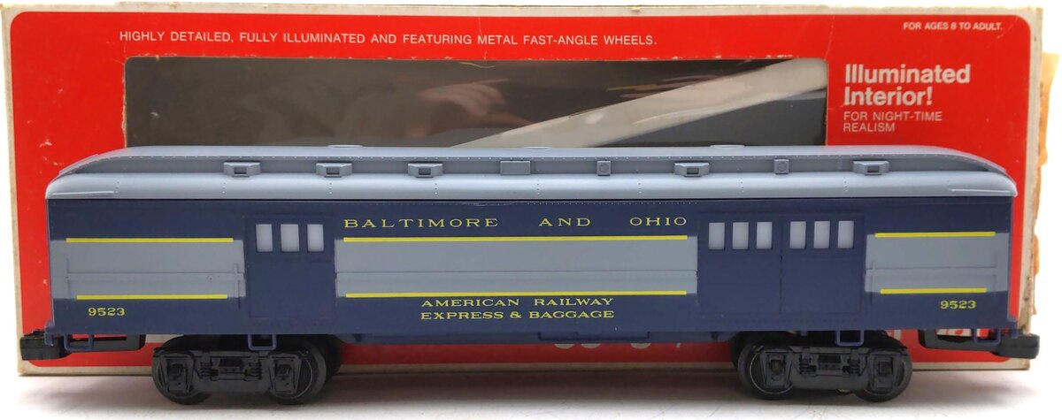 Lionel 6-9523 O Gauge Baltimore & Ohio Baggage Car EX/Box