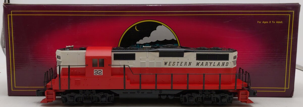 MTH 20-2175-1 O Gauge Western Maryland GP-9 Diesel Engine w/PS1 #32 VG/Box