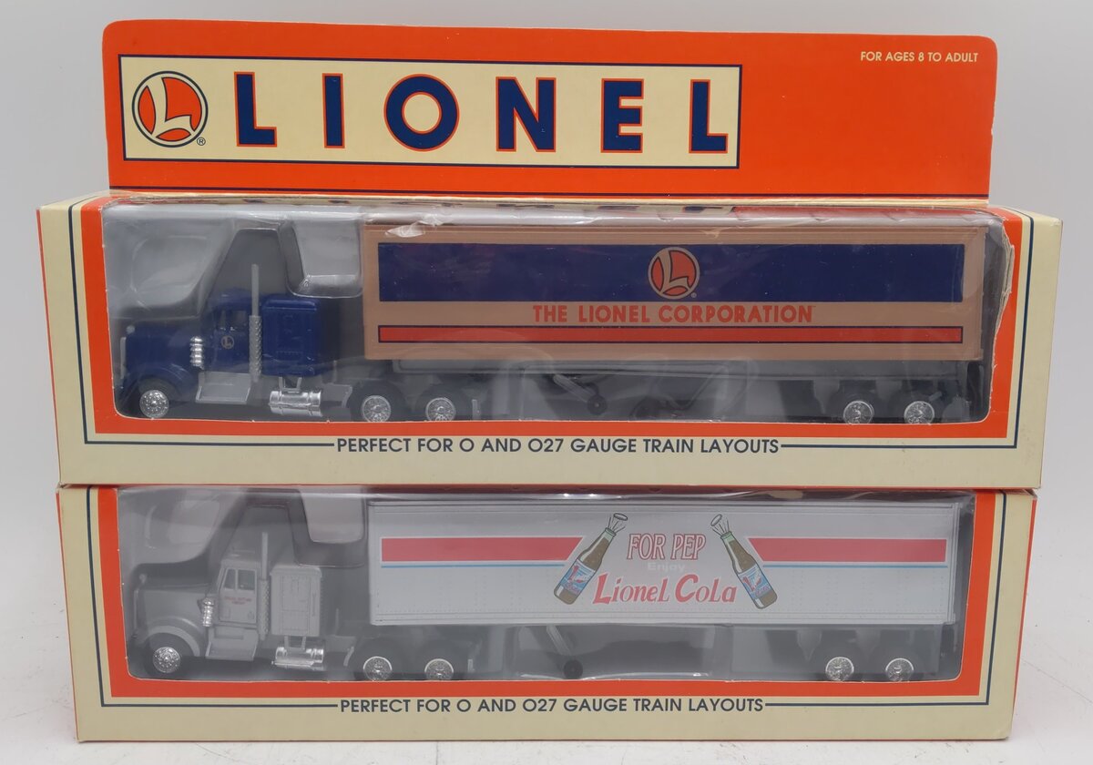 Lionel 6-29271 / 6-22973 O Lionel Diecast Semi-Tractors w/ Trailer #12940 [2] LN/Box