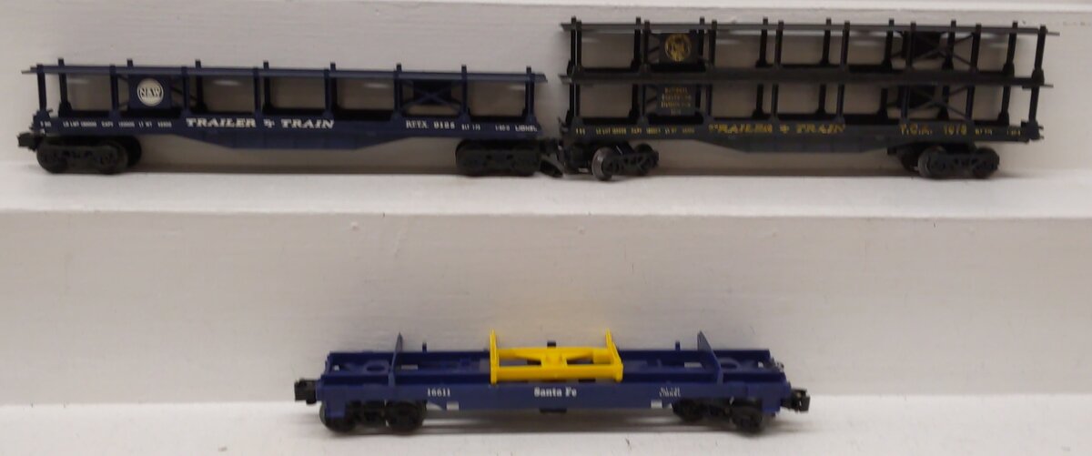 Lionel O Assorted Cars: #9123, #9125, #16611 [3] EX