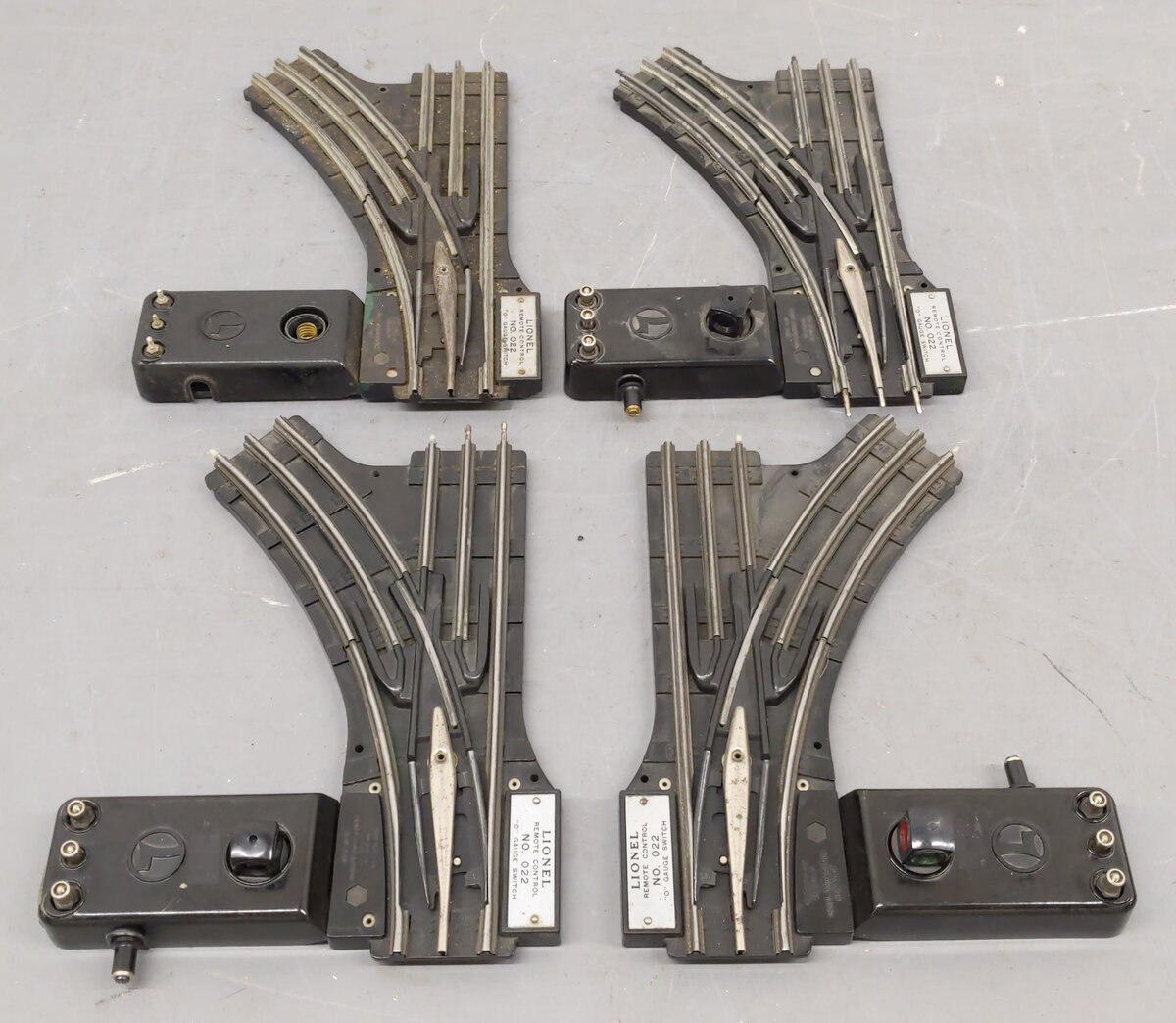 Lionel 022 Vintage O Gauge Left & Right Hand Switches [4] VG