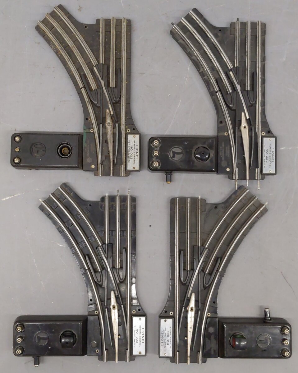 Lionel 022 Vintage O Gauge Left & Right Hand Switches [4] VG