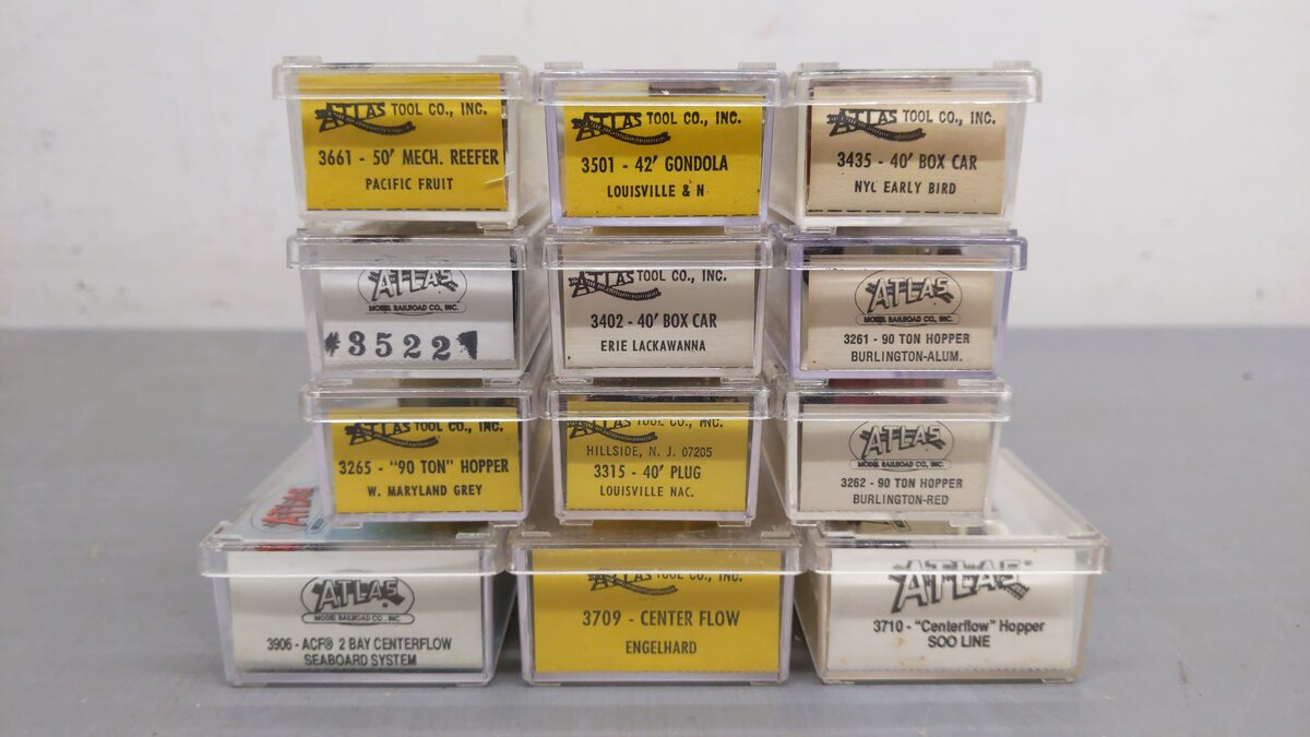 Atlas Assorted N Scale Freight Cars [12] EX/Box