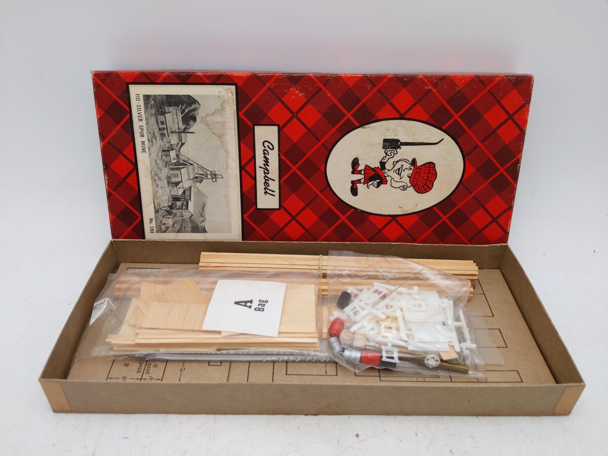 Campbell Scale Models 388 HO Scale Silver Spur Mine Craftsman Kit EX/Box