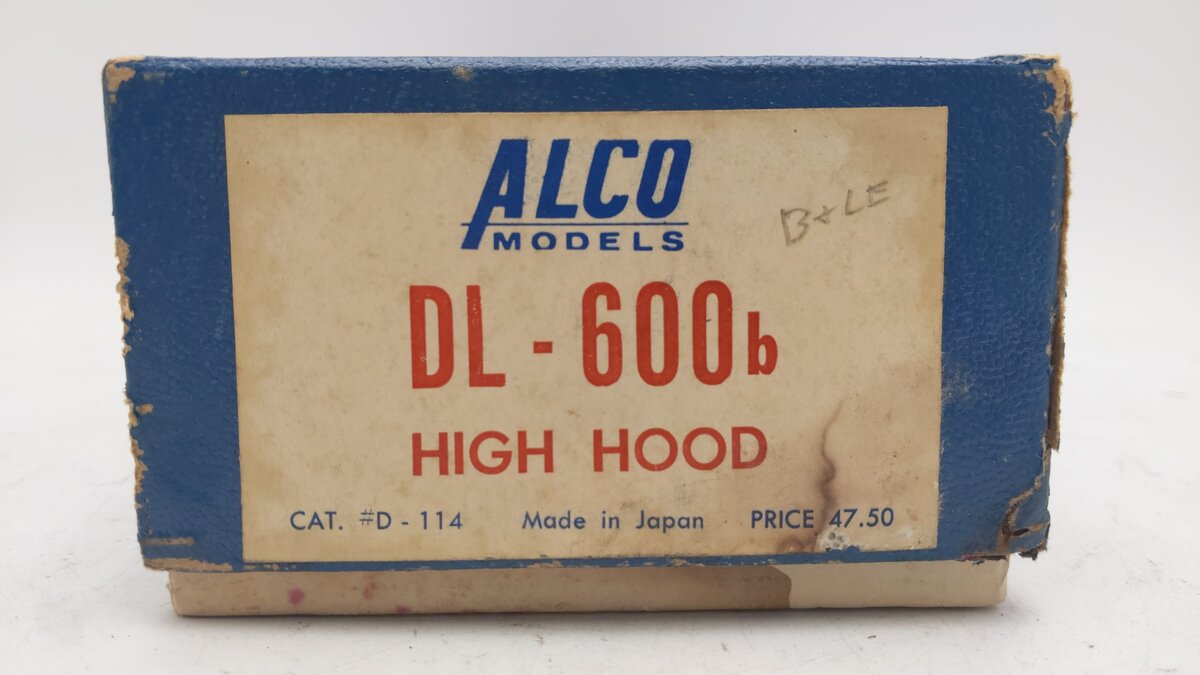 Alco Models D-114 HO Brass DL-600B High Hood Diesel Locomotive - Unpainted/Box