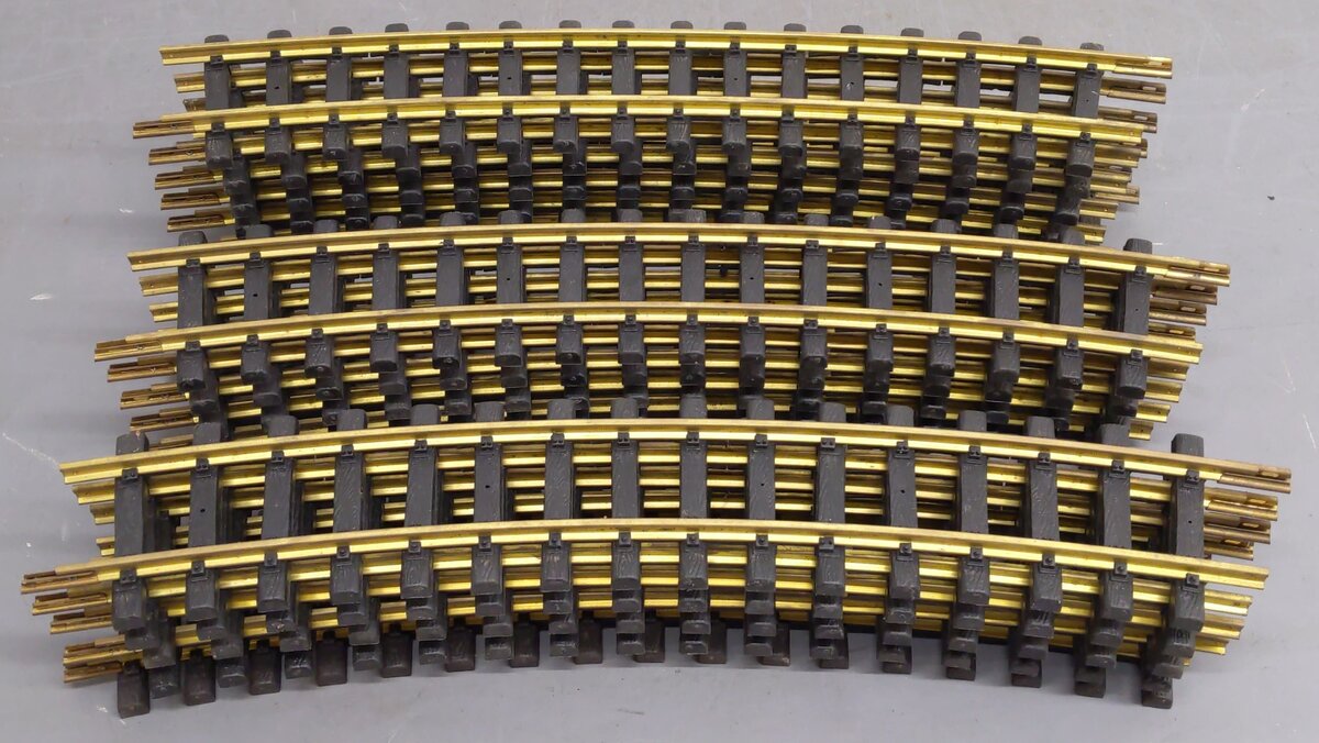 Aristo-Craft 11600 G Scale Euro Brass 8' Diameter Large Curved Track (Box of 16) VG