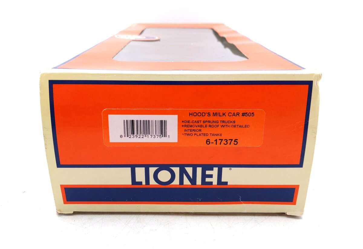 Lionel 6-17375 O Gauge Hood's Milk Refrigerator Car #505 EX/Box