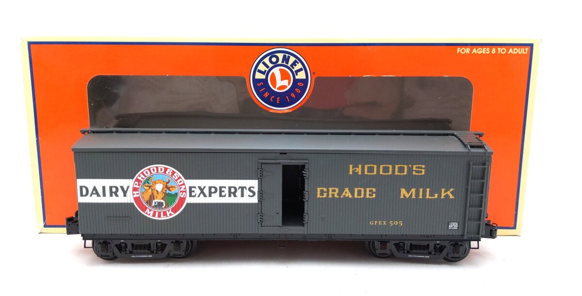 Lionel 6-17375 O Gauge Hood's Milk Refrigerator Car #505 EX/Box