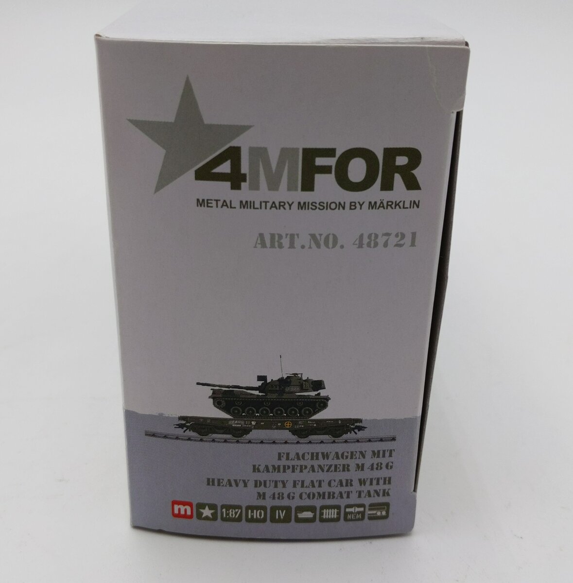 Marklin 48721 HO Scale Deutsche Bahn Flat Car w/ M-48G Tank LN/Box