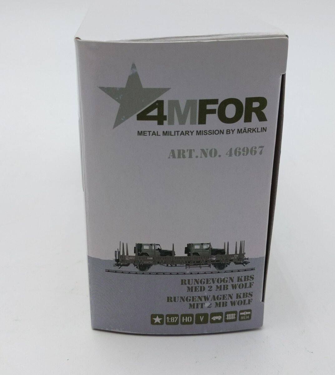 Marklin 46967 HO Scale 4MFOR Kbs Flatcar with 2 Vehicles LN/Box