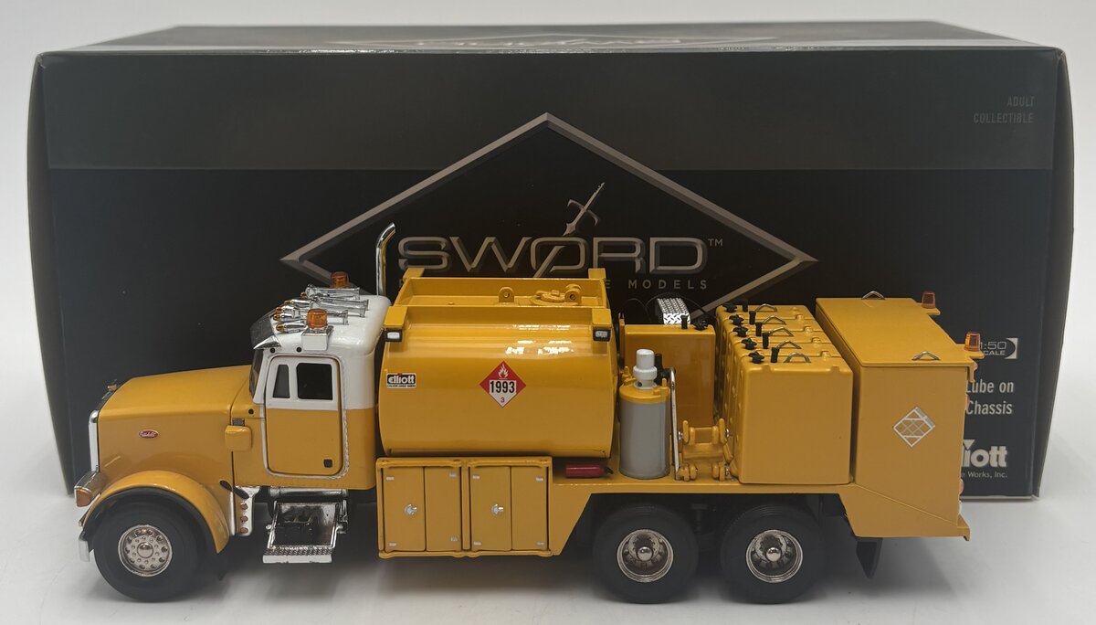 Sword Models SW2041-Y 1:50 Yellow Peterbilt 357 w/Elliot Fuel and Lube Body EX/Box