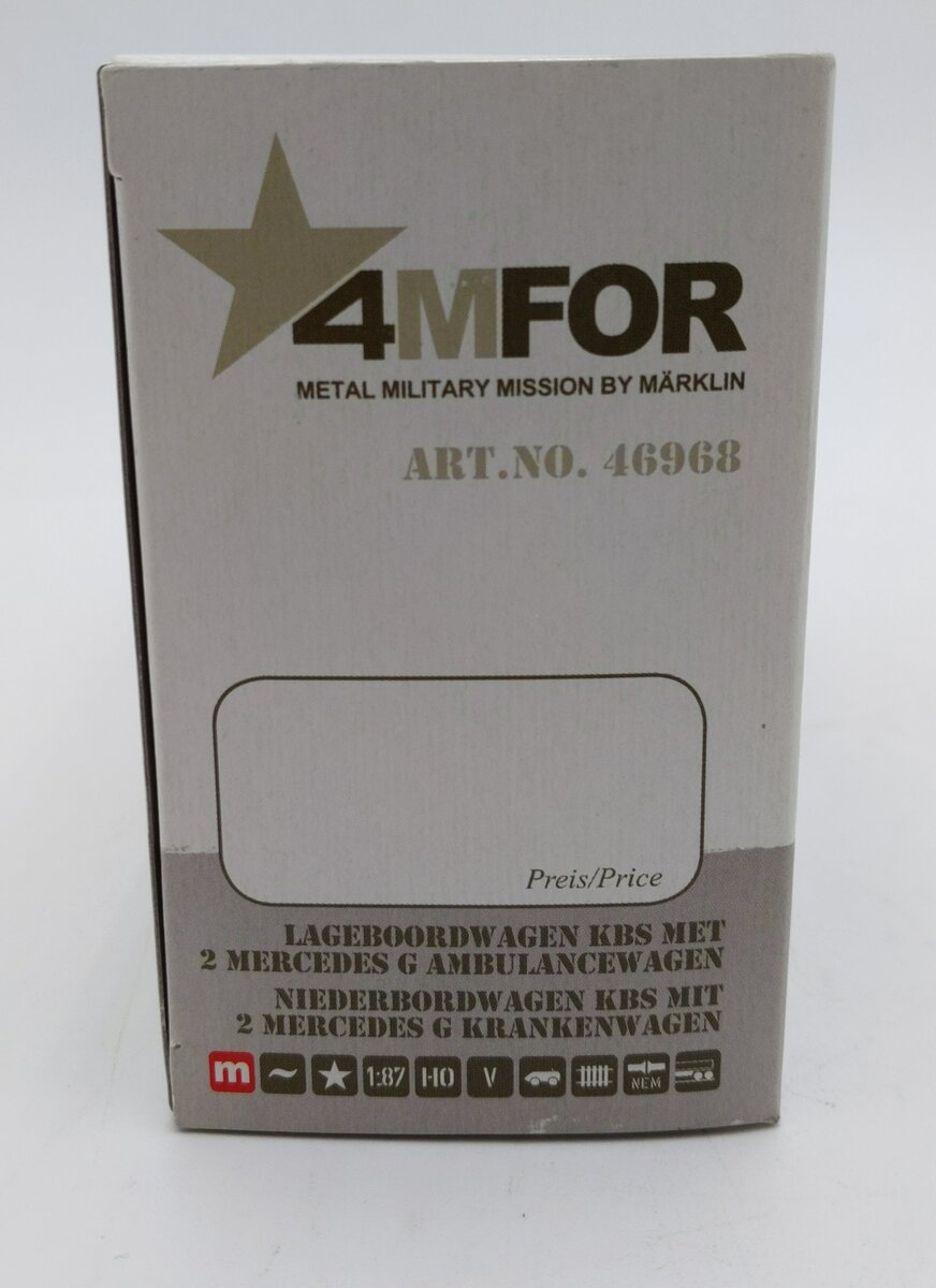 Marklin 46968 HO Scale 4MFOR Flatcar With 2 Vehicles LN/Box