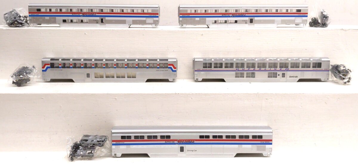 Con-Cor HO Scale Assorted Amtrak Superliner Passenger Cars Kits [5] LN/Box
