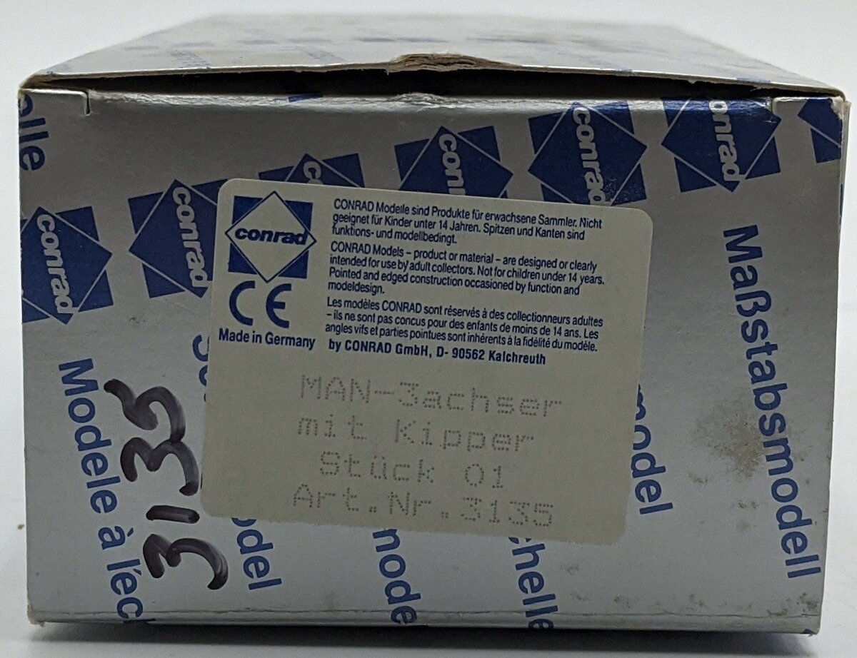 Conrad 3135 1:50 Diecast MAN Diesel Tipper Dump Truck Lorry NIB