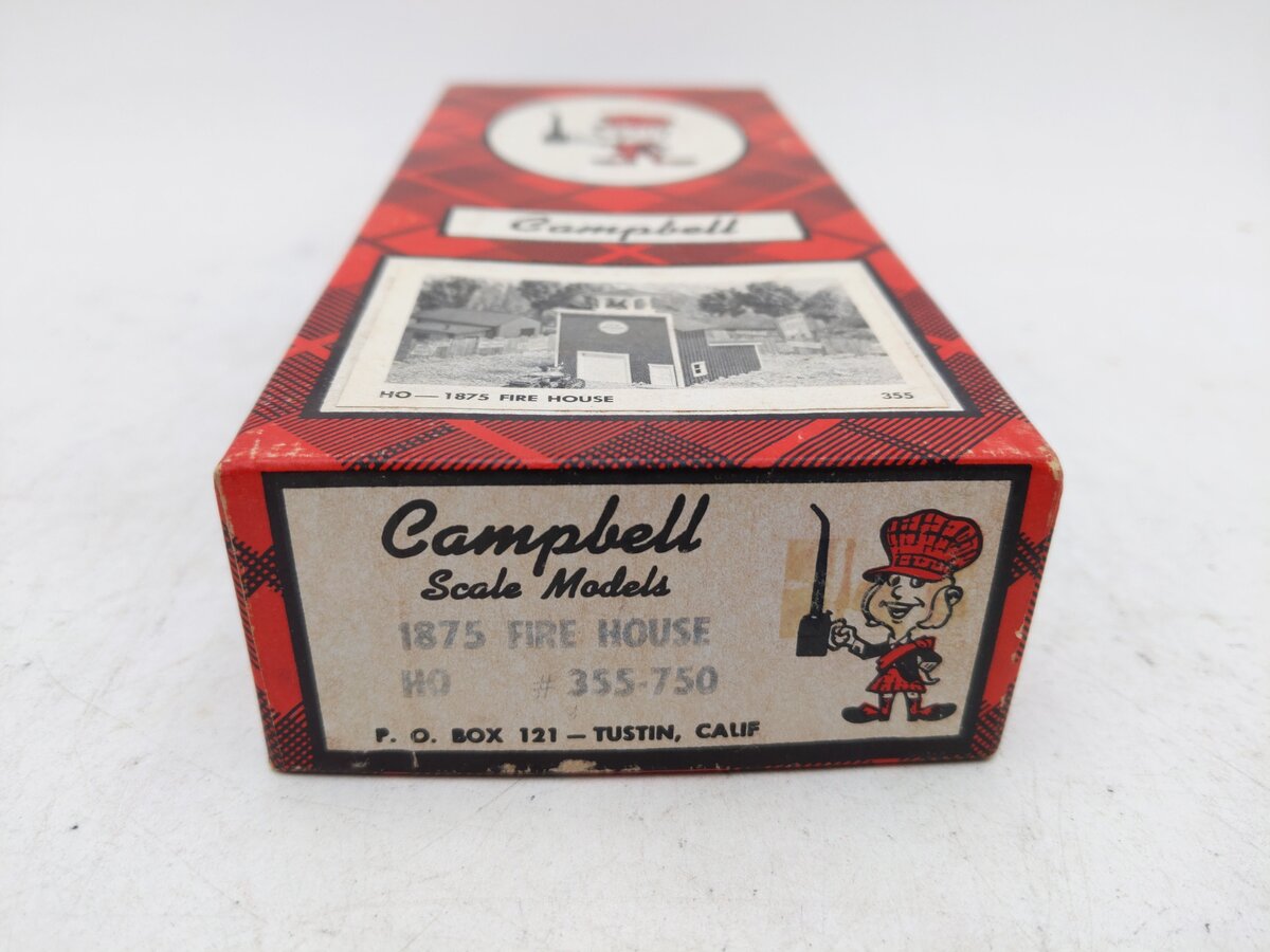Campbell Scale Models 355 HO Scale 1875 Fire House Building Kit EX/Box