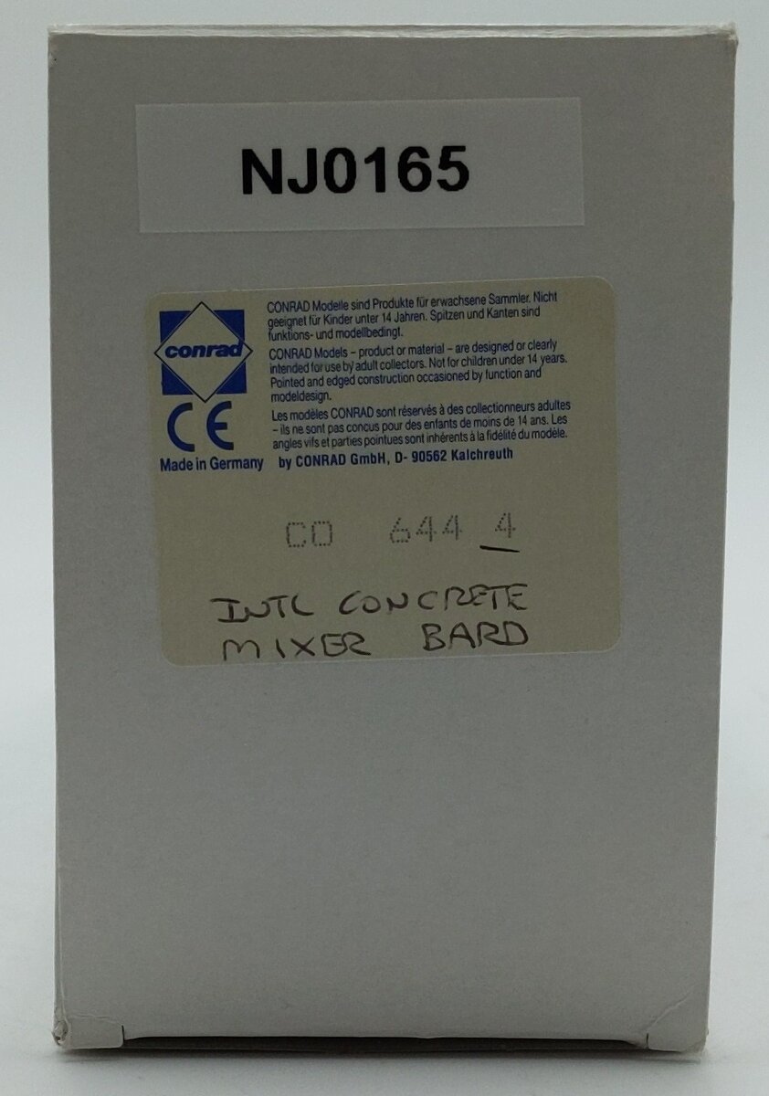 Conrad 6444 1:50 Diecast International Concrete Mixer BARD NIB