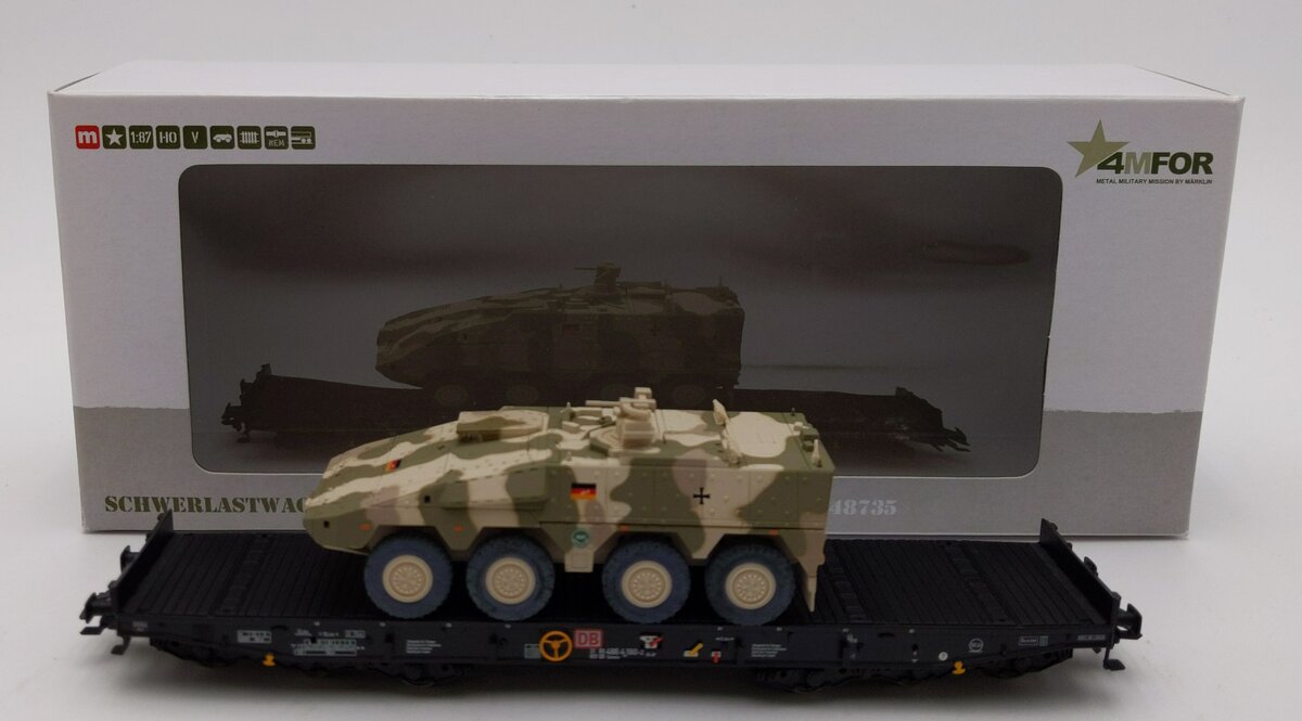 Marklin 48735 HO Scale 4MFOR FlatCar with ISAF Boxer Truck LN/Box