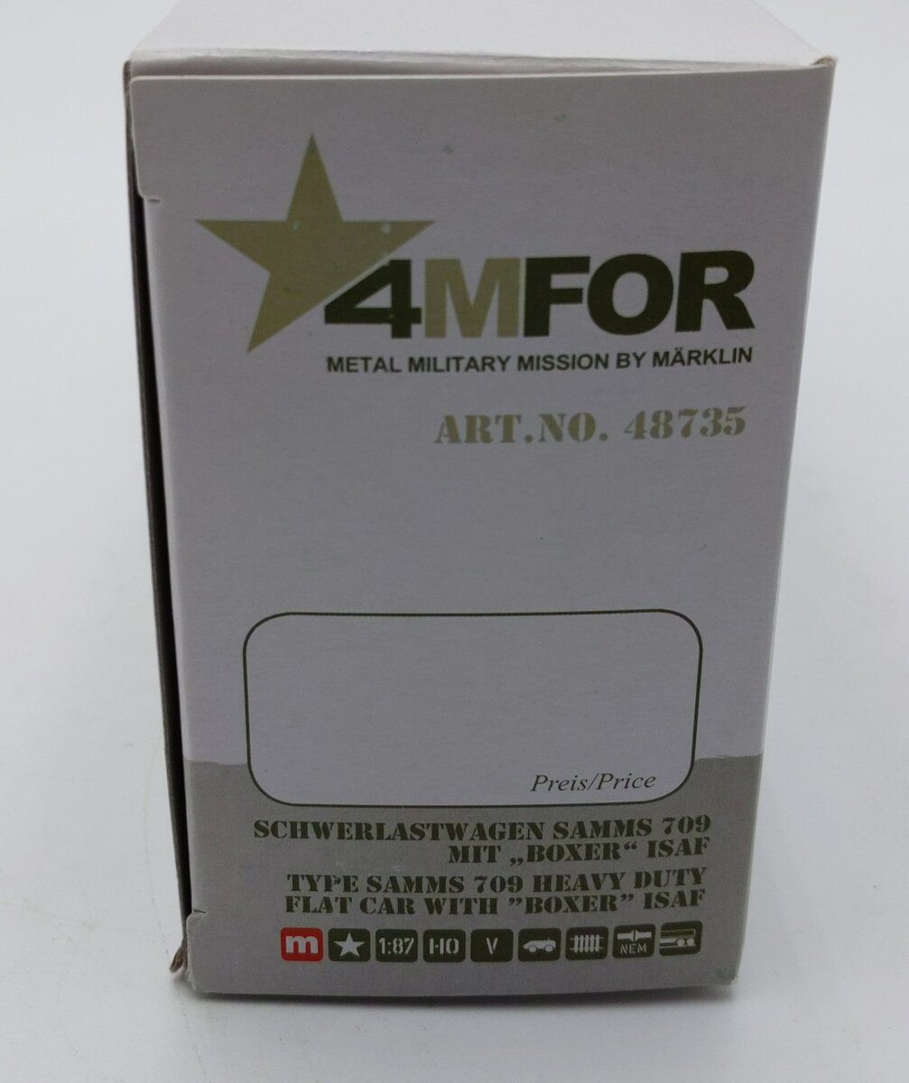 Marklin 48735 HO Scale 4MFOR FlatCar with ISAF Boxer Truck LN/Box