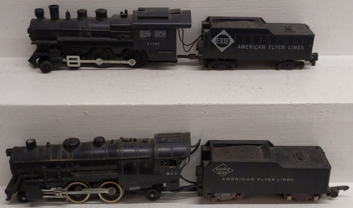 American Flyer Vintage S Gauge Steam Locomotives W/ Tenders- 302, 21165 [2]