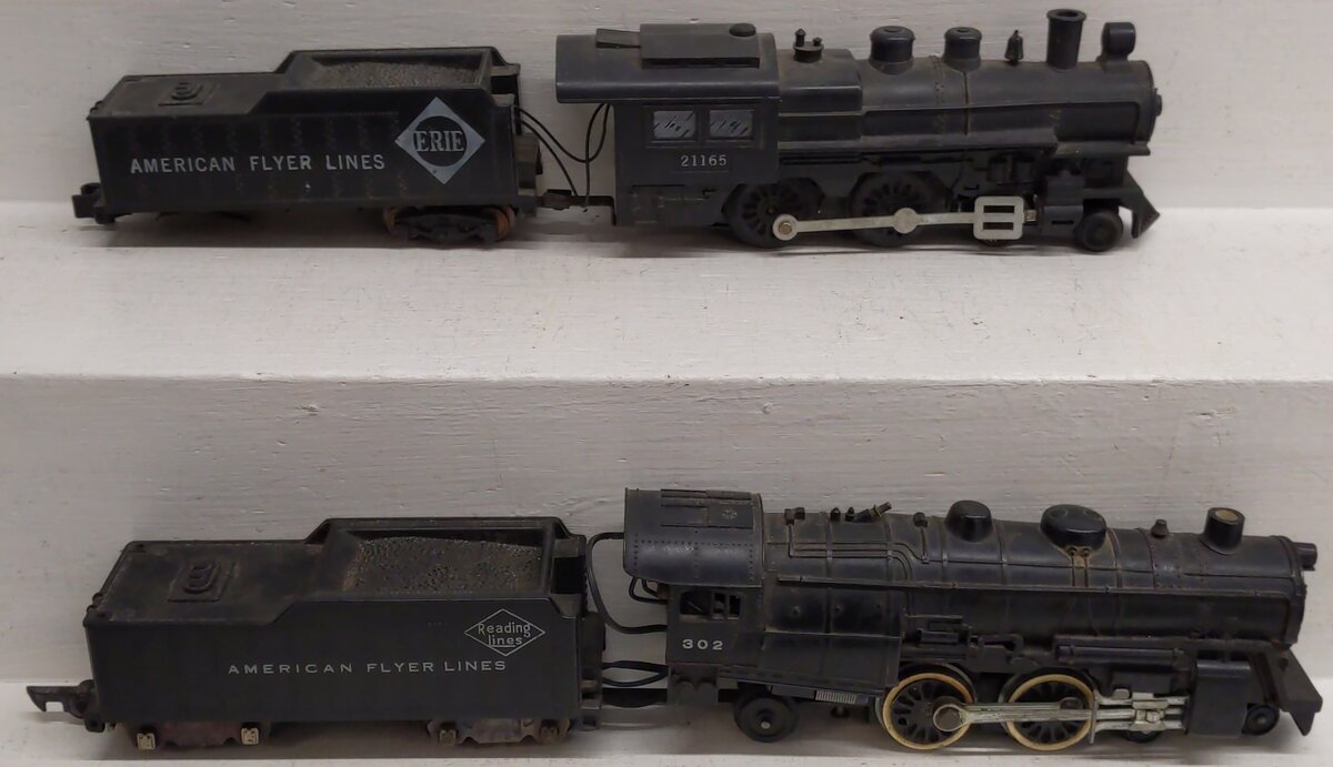 American Flyer Vintage S Gauge Steam Locomotives W/ Tenders- 302, 21165 [2]
