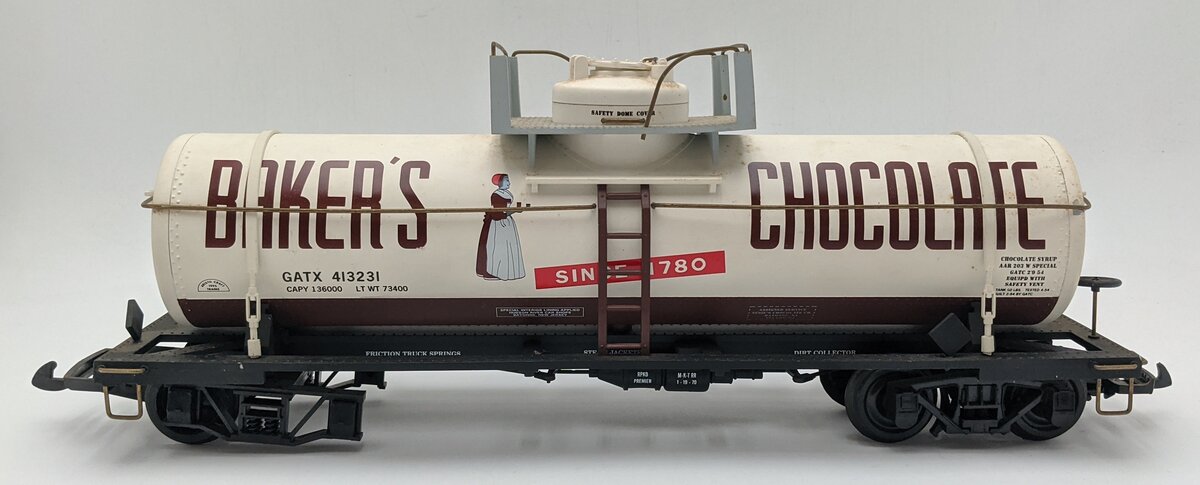 Aristo-Craft 41323 G Scale Bakers Chocolate Single Dome Tank Car