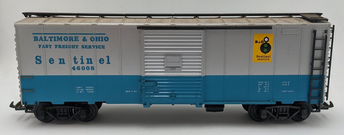 Aristo-Craft 46008 G Scale Baltimore & Ohio Sentinel Boxcar #46008 VG