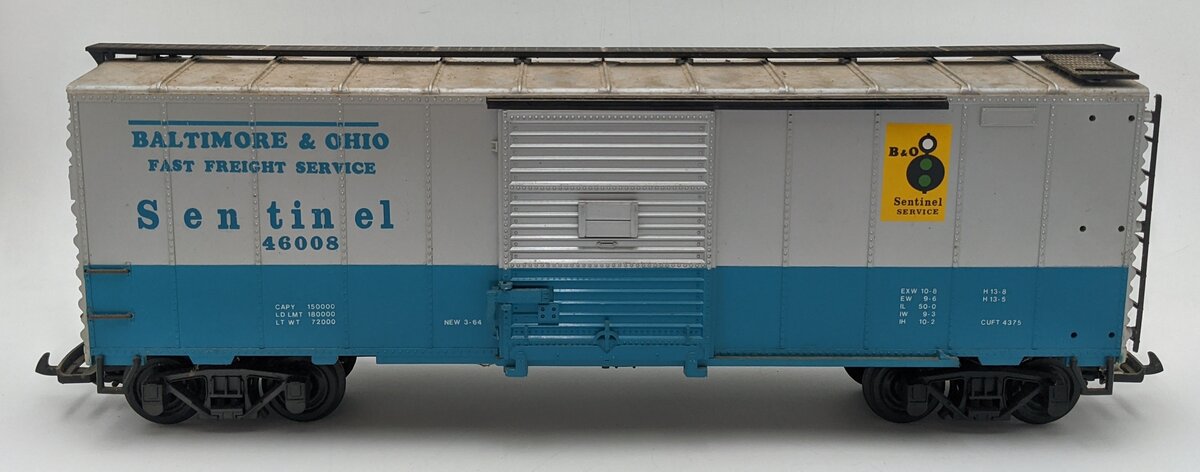 Aristo-Craft 46008 G Scale Baltimore & Ohio Sentinel Boxcar #46008 VG