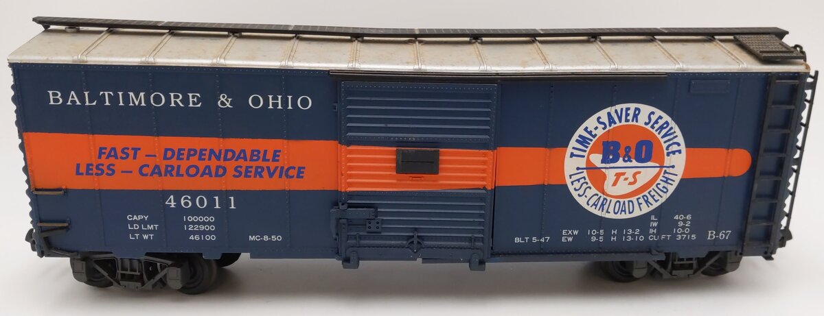 REA 46011 G Scale Baltimore & Ohio Time Saver Box Car #46011