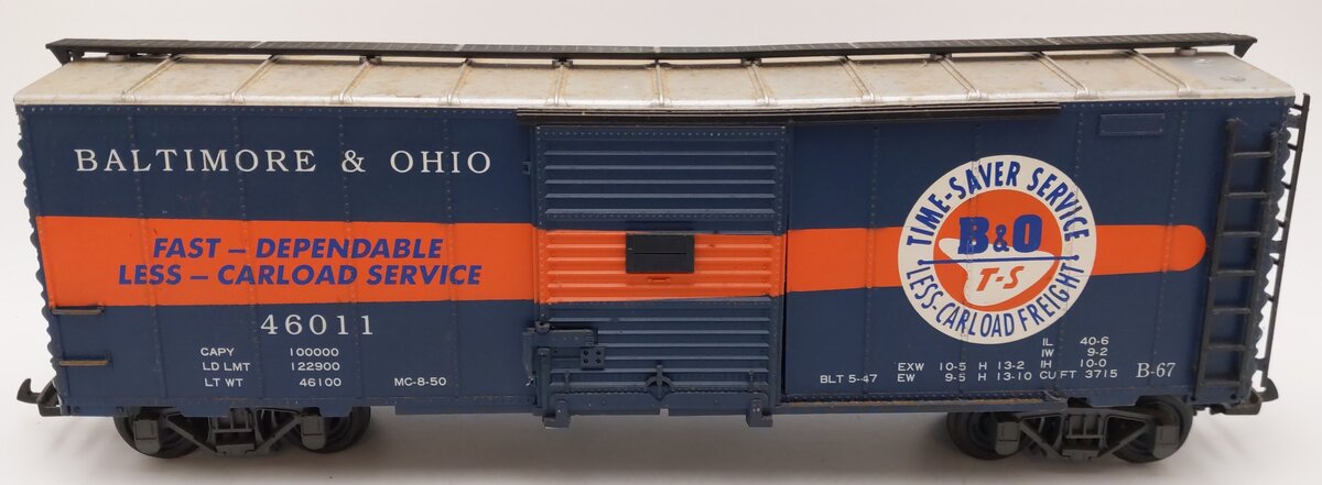 REA 46011 G Scale Baltimore & Ohio Time Saver Box Car #46011