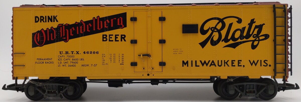Aristo-Craft 46206 G Scale Blatz Beer Refrigerator Car EX