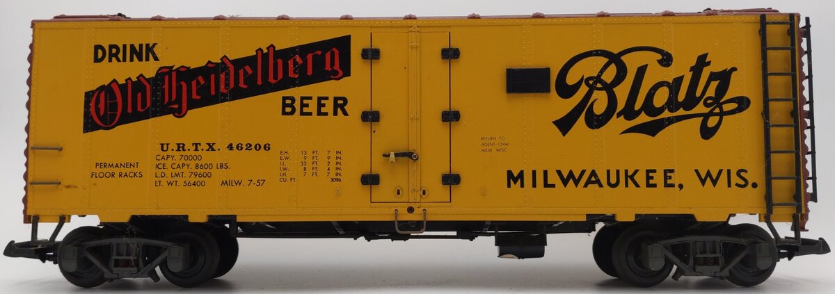 Aristo-Craft 46206 G Scale Blatz Beer Refrigerator Car EX