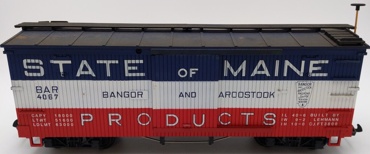 LGB 4067-K01 G Scale State of Maine Boxcar VG