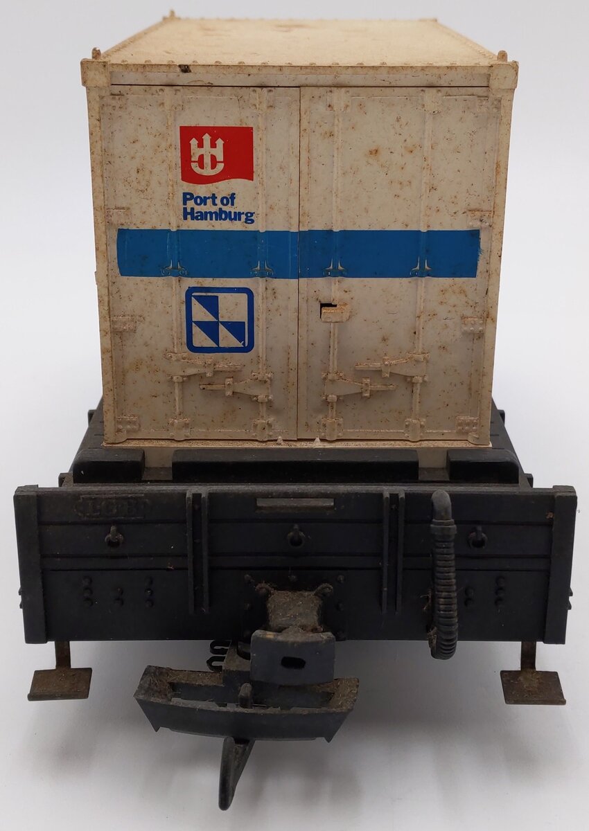 LGB 4003 G Scale Flatcar w/4069 Vereins-Und Westbank Hamburg Container VG