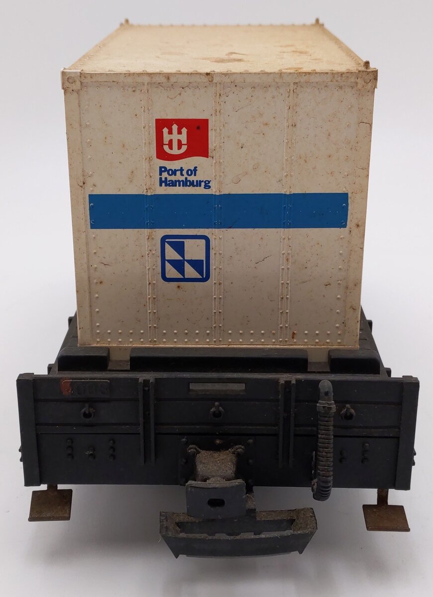 LGB 4003 G Scale Flatcar w/4069 Vereins-Und Westbank Hamburg Container VG