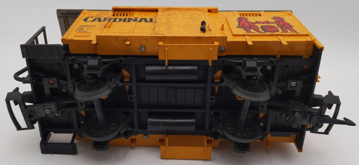 LGB 2897 G Scale Train Yellow Cardinal Beer Bier Reefer Refigerator Car #2897 EX
